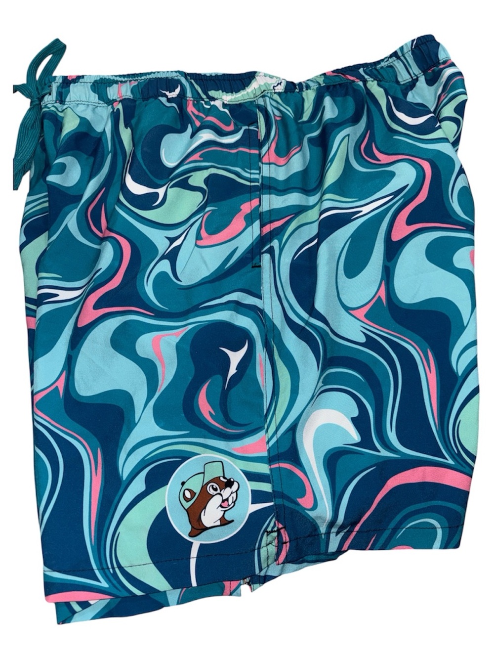 Buc-ees Swim Trunks Men's Size 2X Multicolor Blue Swirl Bathing Suit